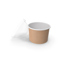 Paper Food Cup with Clear Lid for Dessert 8 Oz 200 ml Open PNG & PSD Images