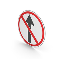Road Sign No Straight Ahead PNG & PSD Images