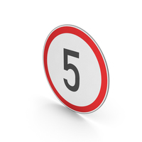 Road Sign Speed Limit 5 PNG & PSD Images