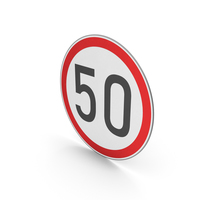 Road Sign Speed Limit 50 PNG & PSD Images