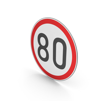 Road Sign Speed Limit 80 PNG & PSD Images