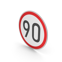 Road Sign Speed Limit 90 PNG & PSD Images