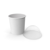 Paper Food Cup with Clear Lid for Dessert 12 Oz 300 ml Open 2 PNG & PSD Images