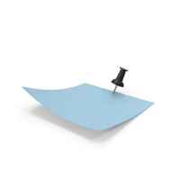 Blue Paper with Black Pin PNG & PSD Images