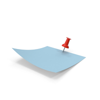 Blue Paper with Red Pin PNG & PSD Images