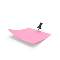 Pink Paper with Black Pin PNG & PSD Images