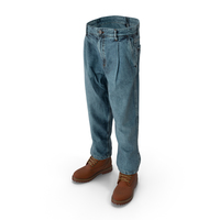 Men's Boots Jeans 10 Dark Blue Brown PNG & PSD Images