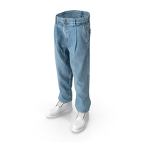 Men's Boots Jeans Dark Blue White PNG & PSD Images