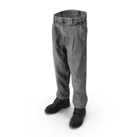 Mens Boots Jeans Dark Grey Black PNG & PSD Images