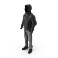 Men's Boots Jeans T-shirt Hoodie Hat Backpack Black PNG & PSD Images