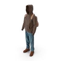 Mens Boots Jeans T-shirt Hoodie Hat Backpack Brown PNG & PSD Images