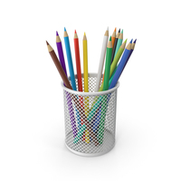 Pencil Cup With Colored Pencils PNG & PSD Images