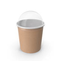 Kraft Paper Food Cup with Clear Lid for Dessert 12 Oz 300 ml PNG & PSD Images