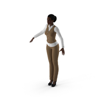 Dark Skin Business Style Woman Neutral Pose PNG & PSD Images
