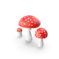 Amanita Mushrooms Set PNG & PSD Images