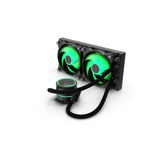 Dual Fan CPU RGB Liquid Cooler PNG & PSD Images
