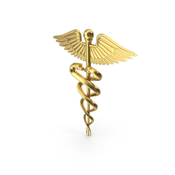 Golden Caduceus Symbol PNG & PSD Images