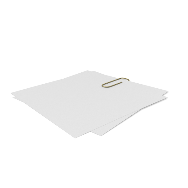 Gold Clip with Papers PNG & PSD Images