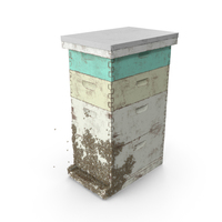 Painted Beehive Brood Box with Bees PNG & PSD Images
