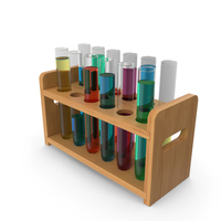 Set of Test Tubes in Rack PNG & PSD Images