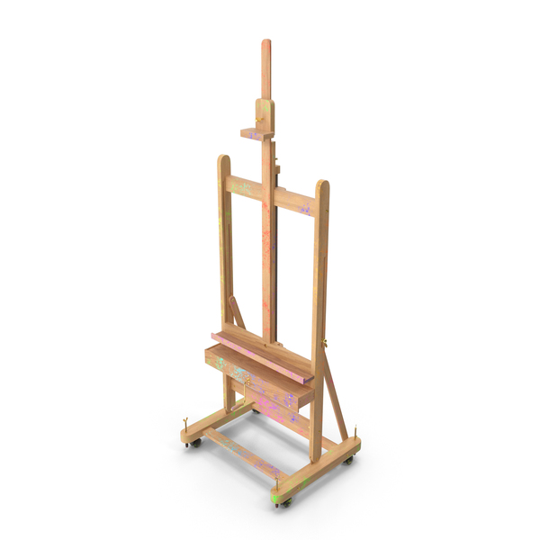 Studio Easel Stained with Paint PNG & PSD Images