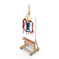 Studio Easel with Canvas PNG & PSD Images