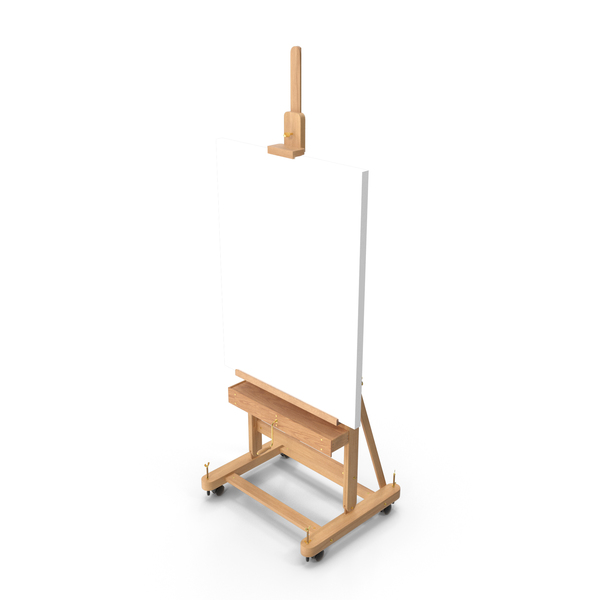 Studio Easel with Clean Canvas PNG & PSD Images