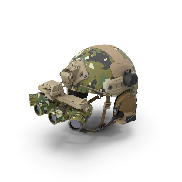 战术头盔数字林地迷彩PNG和PSD图像