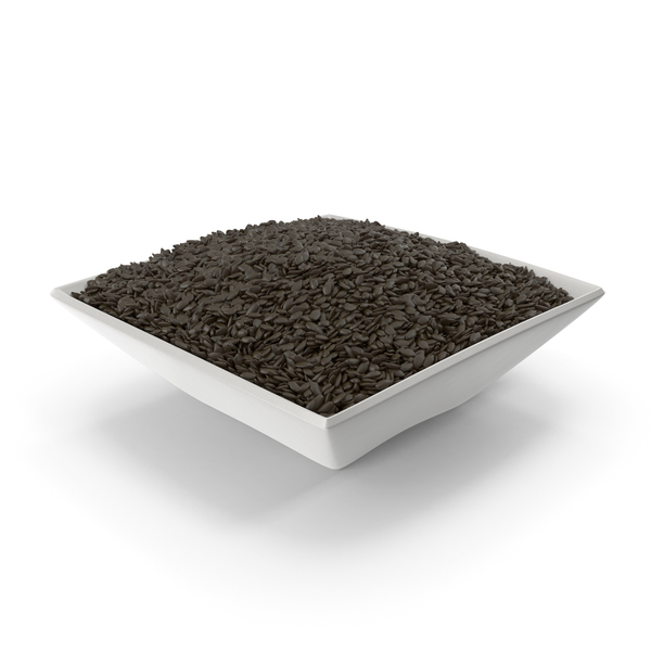 Square Bowl with Black Sesame Seeds PNG & PSD Images