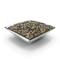 Square Bowl with Mixed Sesame Seeds PNG & PSD Images