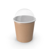 Kraft Paper Food Cup with Clear Lid for Dessert 16 Oz 450 ml PNG & PSD Images