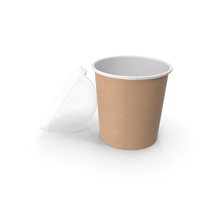 Kraft Paper Food Cup with Clear Lid for Dessert 16 Oz 450 ml Open PNG & PSD Images