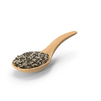 Wooden Spoon with Mixed Sesame Seeds PNG & PSD Images