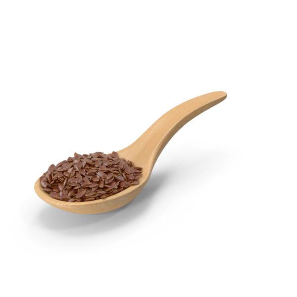 Wooden Spoon with Flax Seeds PNG & PSD Images