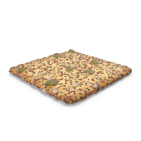 Square Cracker With Mixed Healthy Seeds PNG & PSD Images