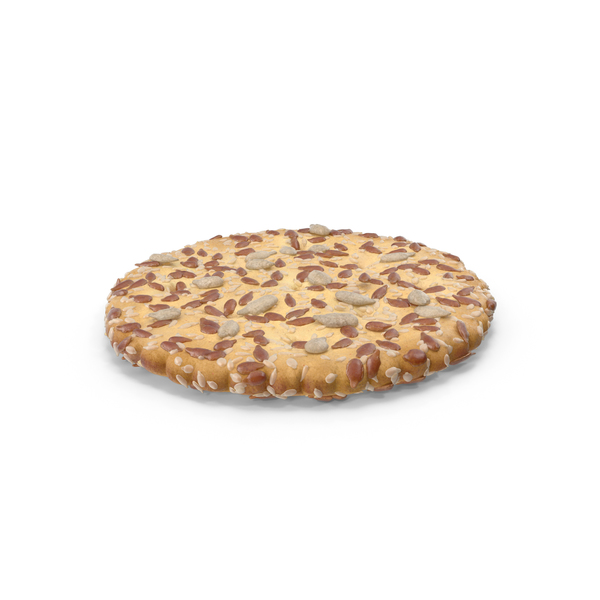 Circular Cracker with Sesame Flax Sunflower Seeds PNG & PSD Images