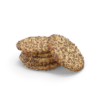 Small Pile of Circular Crackers with Seeds PNG & PSD Images