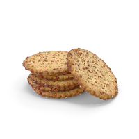 Small Pile of Circular Crackers With Spicy Seasoning PNG & PSD Images