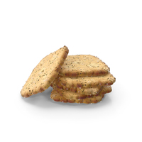 Small Pile of Mini Rhombus Crackers with Seasoning PNG & PSD Images