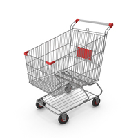 Shopping Сart with Red Plastic PNG & PSD Images