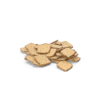 Pile of Mini Rhombus Crackers with Sesame PNG & PSD Images