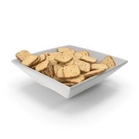 Square Bowl with Mini Rhombus Crackers PNG & PSD Images