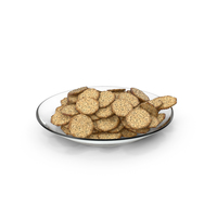 Plate with Octagon Crackers with Poppy Seeds PNG & PSD Images