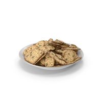 Plate with Mixed Crackers with Healthy Seeds PNG & PSD Images