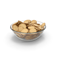 Bowl with Circular Crackers PNG & PSD Images
