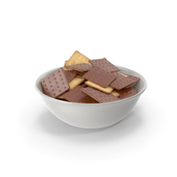 Bowl with Chocolate Covered Square Crackers PNG & PSD Images