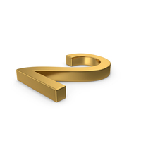 Number 2 Gold PNG & PSD Images