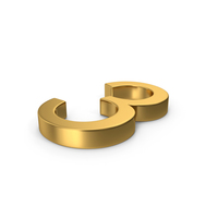 Number 3 Gold PNG & PSD Images