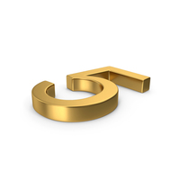 Number 5 Gold PNG & PSD Images