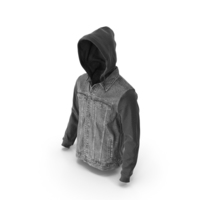 Men's Jean Jacket Dark Grey Black PNG & PSD Images